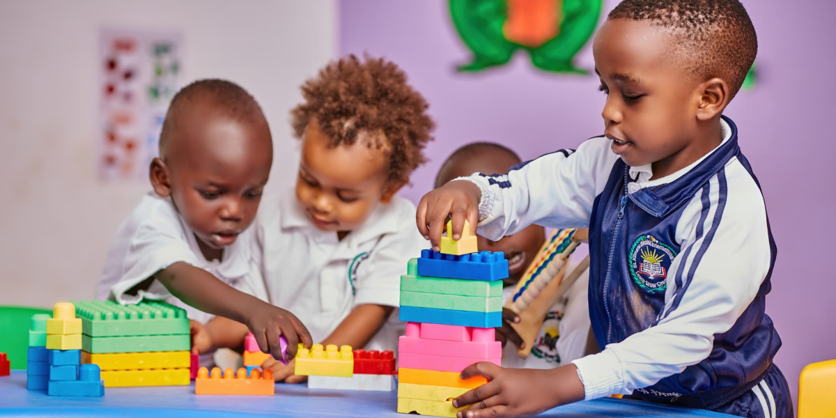 Classroom setting with children engaged in learning activities